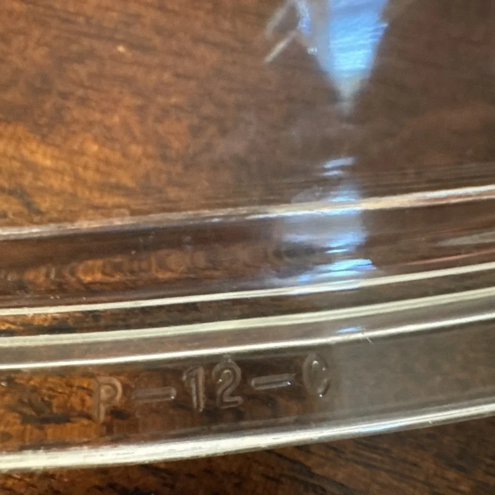 P-12-C Vintage Pyrex Glass Square Replacement Domed Casserole Lid